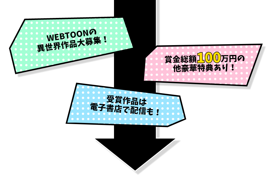 WEBTOONの異世界作品大募集！賞金総額100万円の他豪華特典あり！受賞作品は電子書店で配信も！