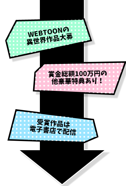 WEBTOONの異世界作品大募集!賞金総額100万円の他豪華特典あり!受賞作品は電子書店で配信も!